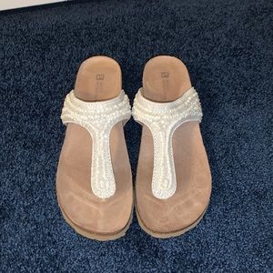 White beaded sandal